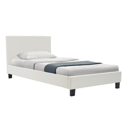 Bed with mattress Nevil-Nemesis PU white 100x200cm