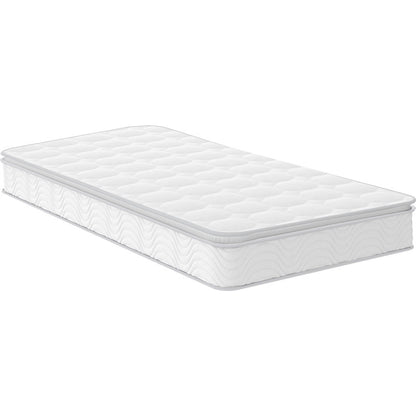 Bed with mattress Mago-Perfecto fabric ecru 100x200cm