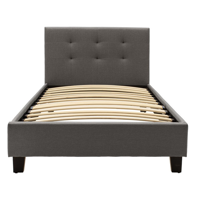 Bed with mattress Mago-Perfecto fabric anthracite 100x200cm