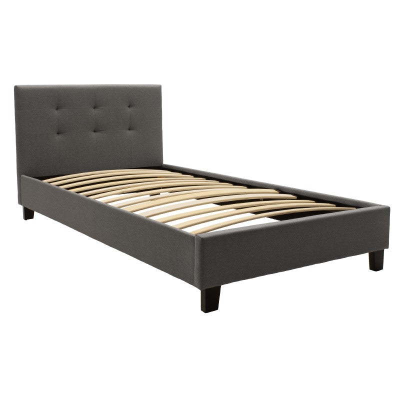 Bed with mattress Mago-Perfecto fabric anthracite 100x200cm