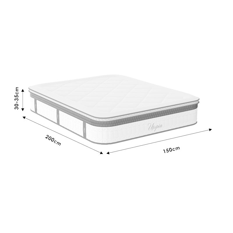 Bed with mattress Nevil-Utopia anthracite fabric 150x200cm