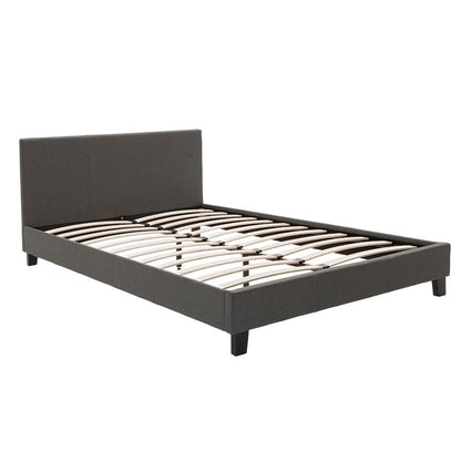 Bed with mattress Nevil-Nemesis anthracite fabric 150x200cm