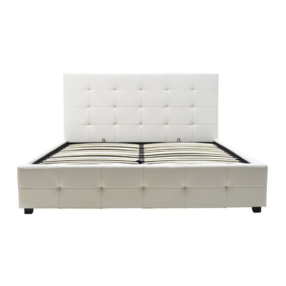 Bed with mattress and storage space Roi-Resty PU white 160x200cm