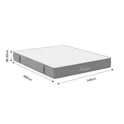 Bed with mattress and storage space Roi-Nemesis PU white 160x200cm