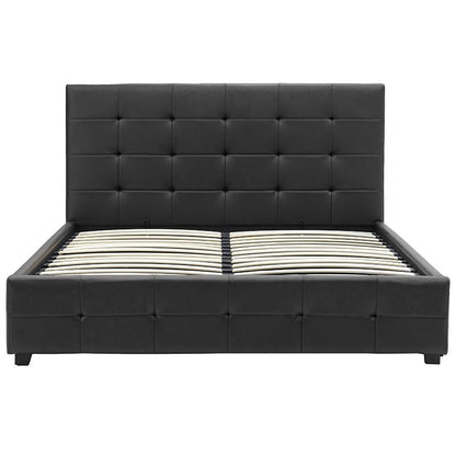 Bed with mattress and storage space Roi-Nemesis pu black 160x200cm