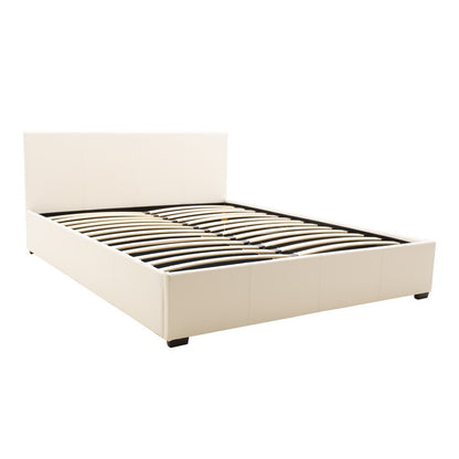 Bed with mattress and storage space Norse-Nemesis PU white 160x200cm