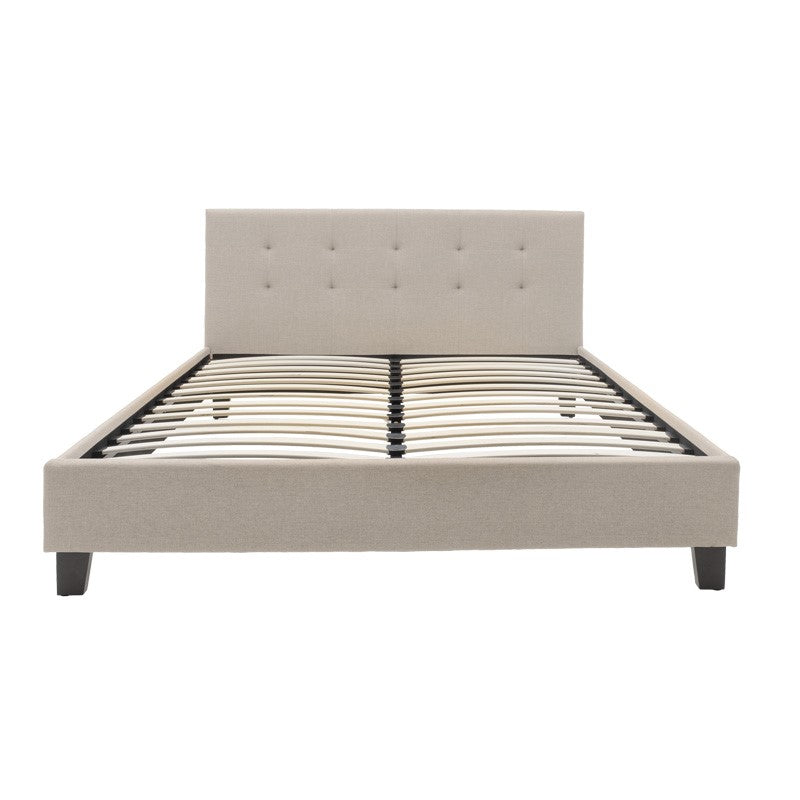 Bed with mattress Mago-Resty fabric ecru 160x200cm