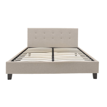 Bed with mattress Mago-Resty fabric ecru 160x200cm