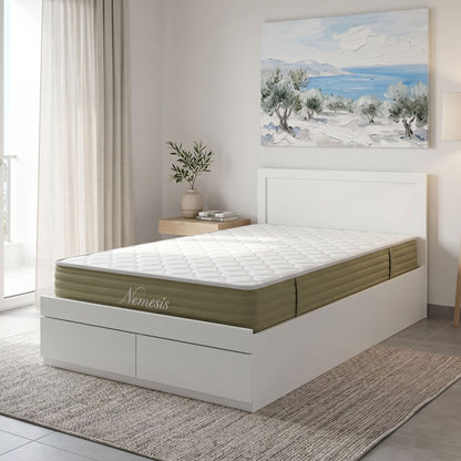 Bed with mattress and drawer Olympus-Nemesis white 100x200cm