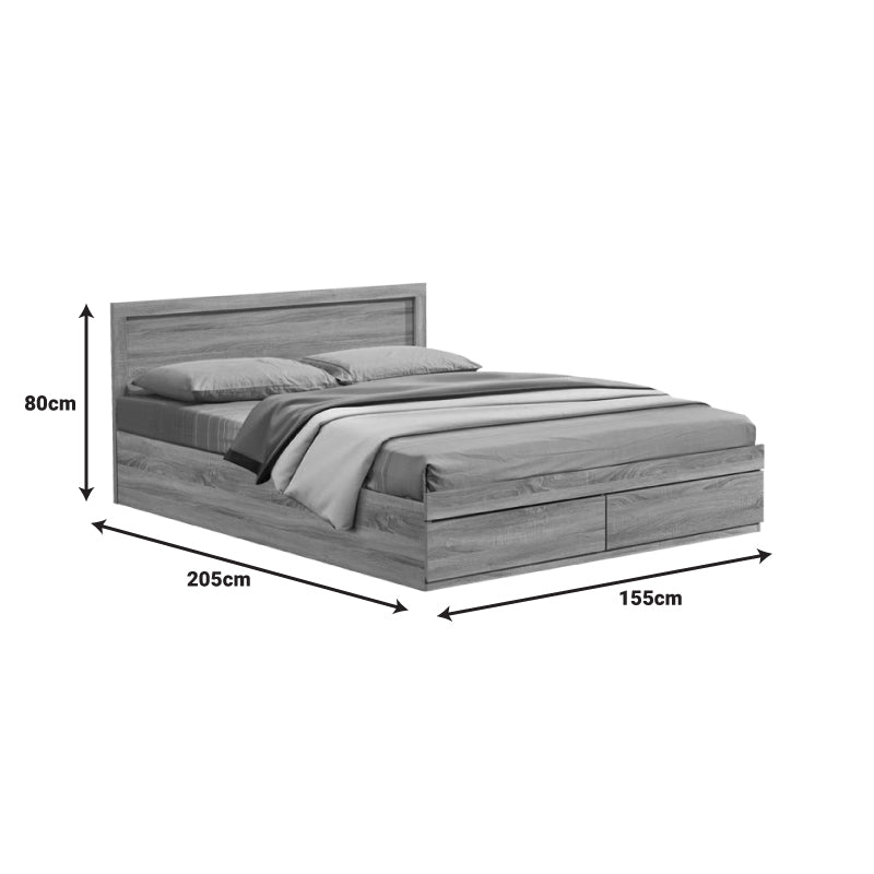 Bed with drawer and mattress Olympus-Utopia sonoma 150x200cm