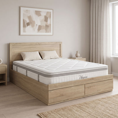 Bed with drawer and mattress Olympus-Utopia sonoma 150x200cm