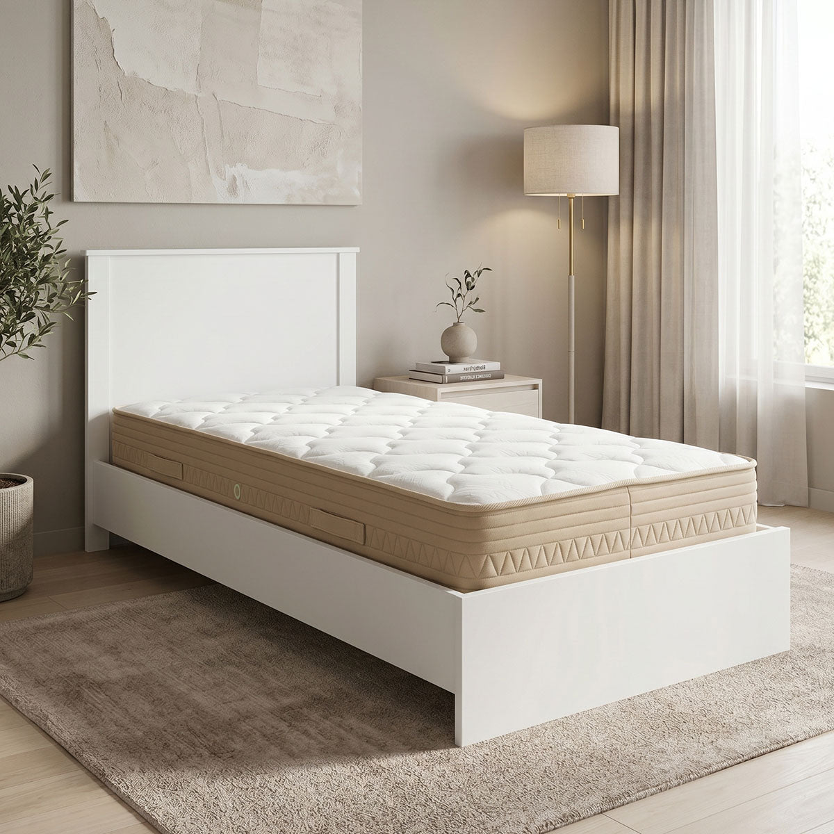 Bed with mattress Athos Sleepy white 90x190cm