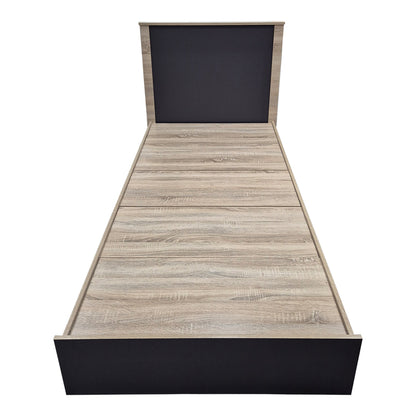 Bed with mattress Athos Sleepy sonoma–anthracite 90x190cm