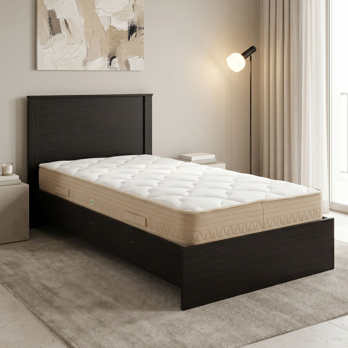 Bed with mattress Athos Sleepy wenge 90x190cm