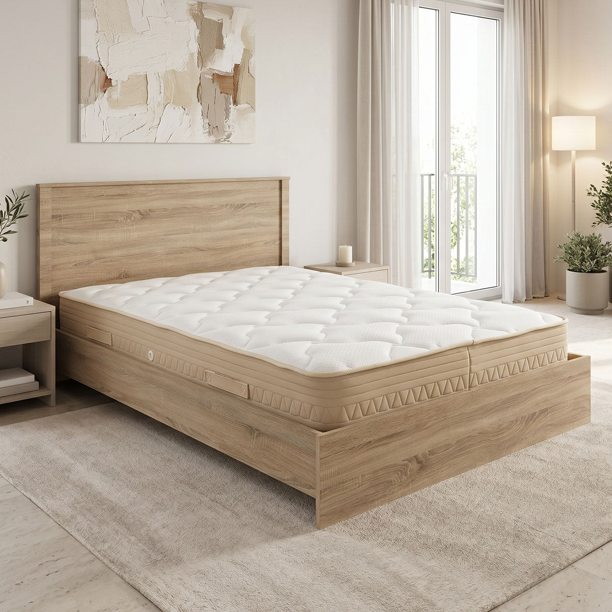 Bed with mattress Athos Sleepy sonoma 160x200cm
