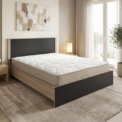 Bed with mattress Athos Sleepy sonoma anthracite 160x200cm