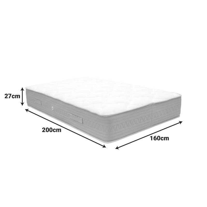 Bed with mattress Athos Sleepy pakoworld sonoma white 160x200cm