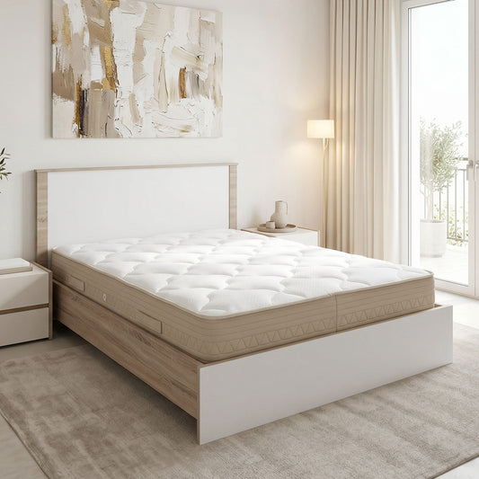 Bed with mattress Athos Sleepy sonoma white 160x200cm