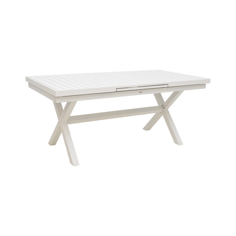 Dining set Dagyn Noevo set 7pcs white aluminum with PE rope in natural shade 180-240x90x76cm