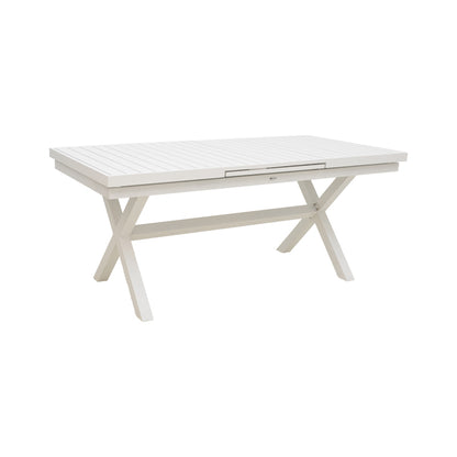 Dining set Dagyn Noevo set 7pcs white aluminum with PE rope in natural shade 180-240x90x76cm