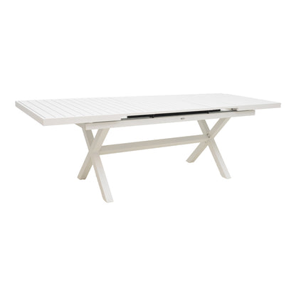 Dining set Dagyn Noevo set 7pcs white aluminum with PE rope in natural shade 180-240x90x76cm