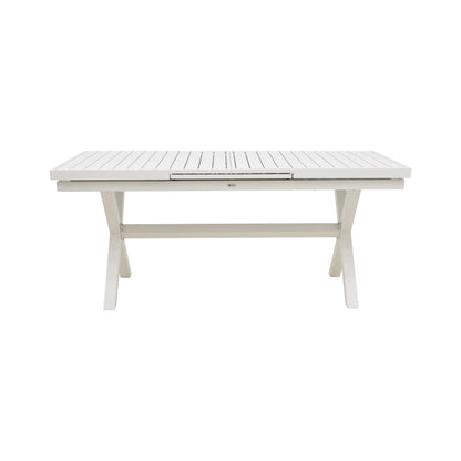 Dining set Dagyn Noevo set 7pcs white aluminum with PE rope in natural shade 180-240x90x76cm