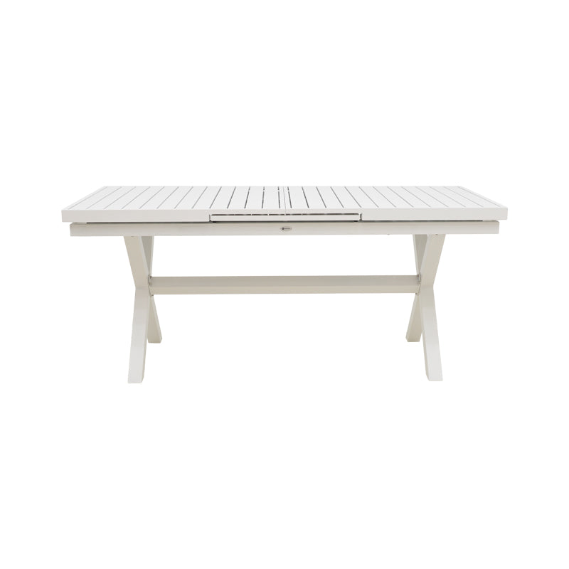 Dining set Dagyn Noevo set 7pcs white aluminum with PE rope in natural shade 180-240x90x76cm