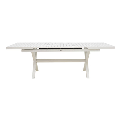 Dining set Dagyn Noevo set 7pcs white aluminum with PE rope in natural shade 180-240x90x76cm