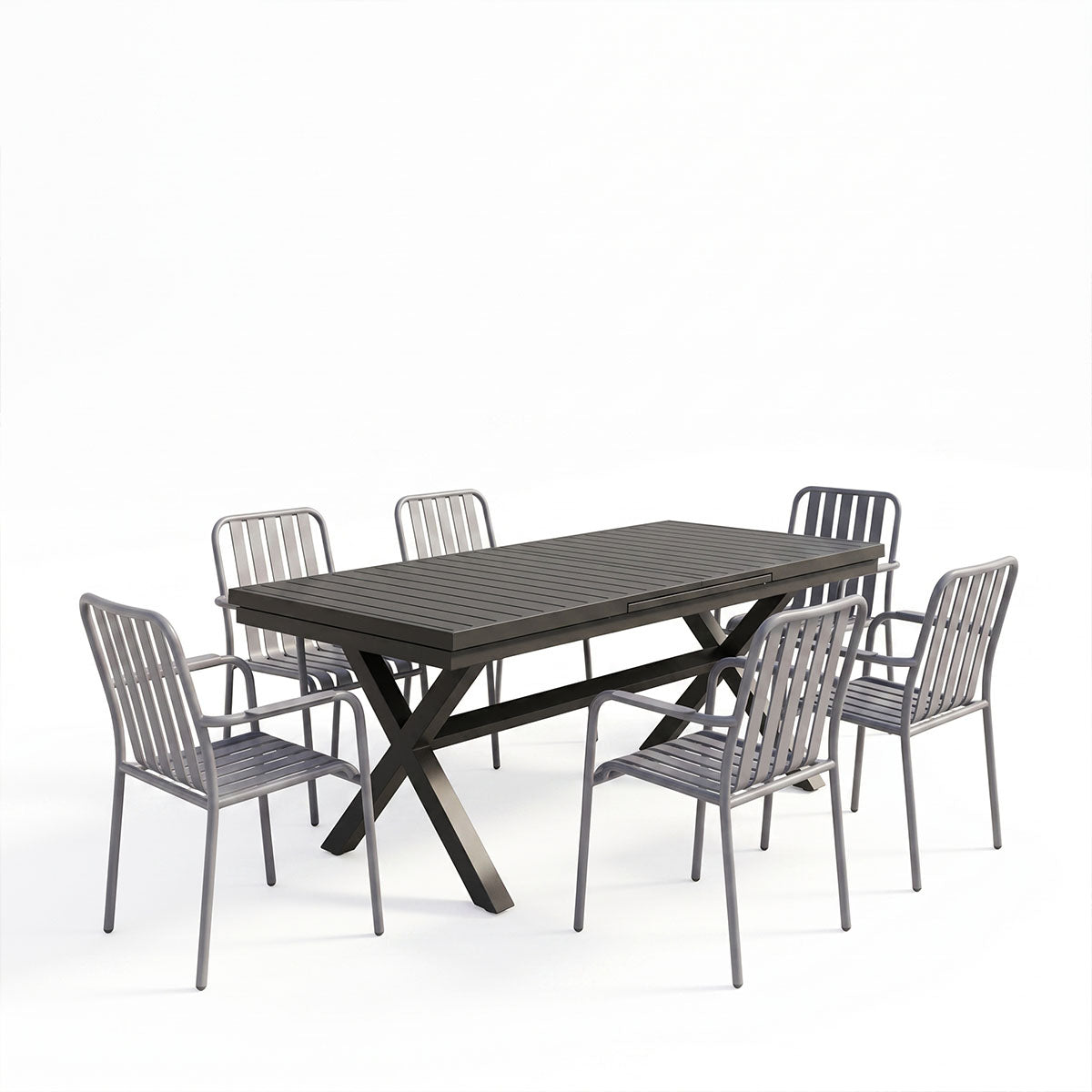 Dining set Dagyn Vista set 7pcs anthracite aluminum 180-240x90x76cm