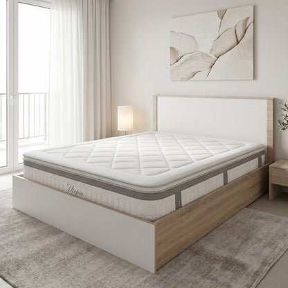 Bed with mattress Athos Utopia sonoma and white 160x200cm