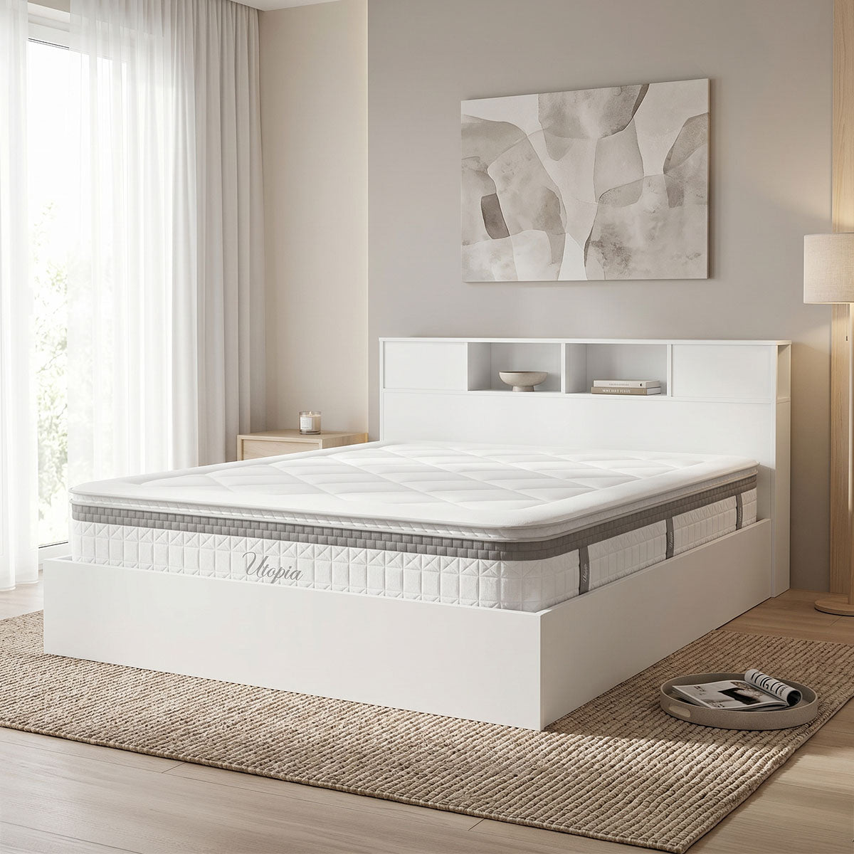 Bed with mattress Olympus Utopia white 160x200cm