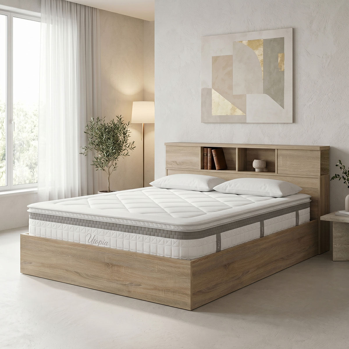 Bed with mattress Olympus Utopia sonoma 160x200cm
