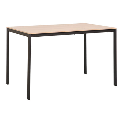 Dining set with Gaston white Chairs and Faragio Table black with natural shade 120x75x75cm set 5pcs
