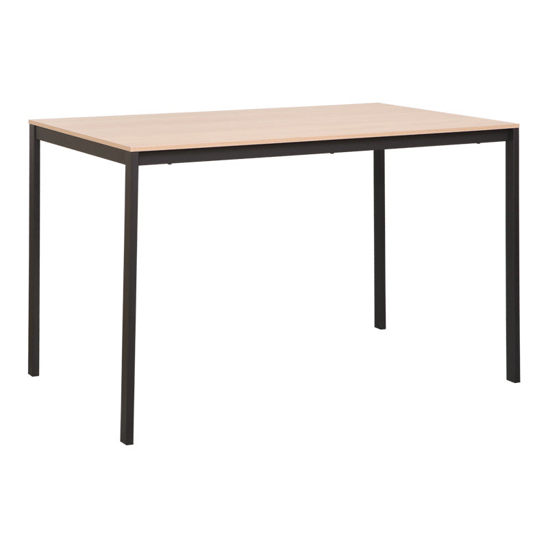 Dining set with Gaston white Chairs and Faragio Table black with natural shade 120x75x75cm set 5pcs