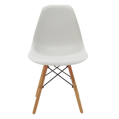 Julita dining set with White Chairs and Antoro glass table with metal frame in natural finish Ø80x75cm 5-piece Set