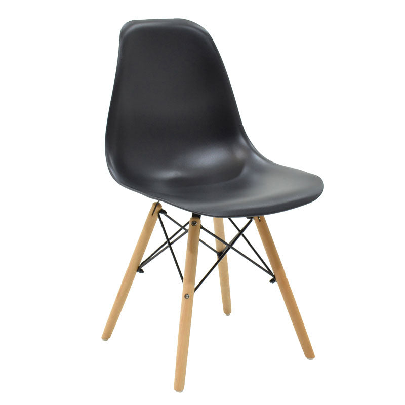 Dining Set with Julita Chairs black and Antoro Table glass with black metal Φ100x75cm Set 5pcs