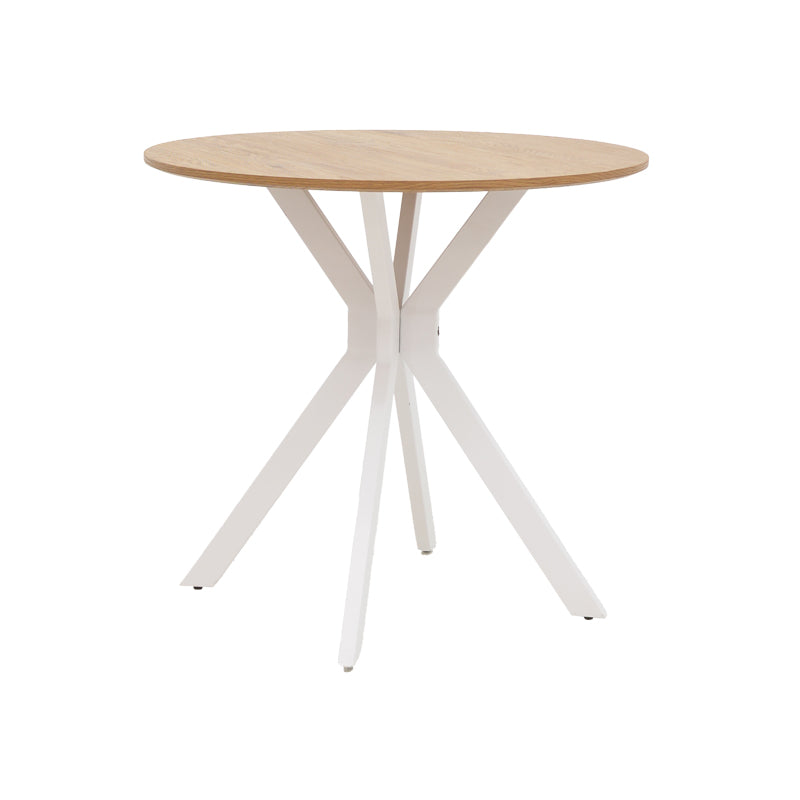 Dining set with Julita white Chairs and Xuson white table Ø80x75cm 5piece Set