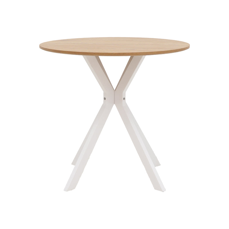 Dining set with Julita white Chairs and Xuson white table Ø80x75cm 5piece Set
