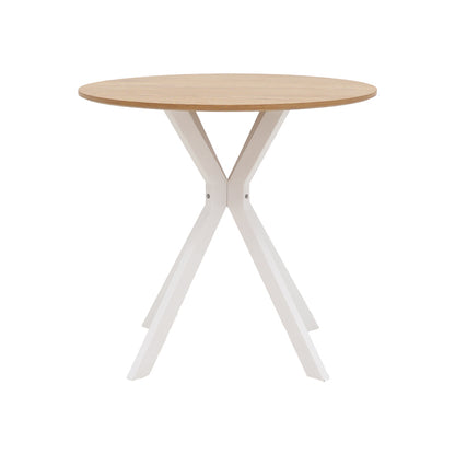 Dining set with Julita white Chairs and Xuson white table Ø80x75cm 5piece Set