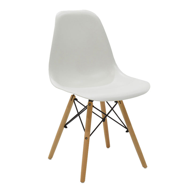 Dining set with Julita white Chairs and Xuson white table Ø80x75cm 5piece Set