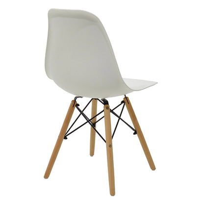 Dining set with Julita white Chairs and Xuson white table Ø80x75cm 5piece Set