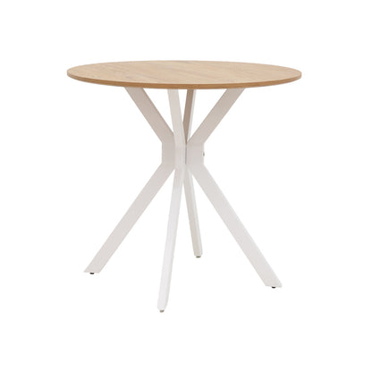 Dining set with Julita grey Chairs and Xuson white table Ø80x75cm 5piece Set