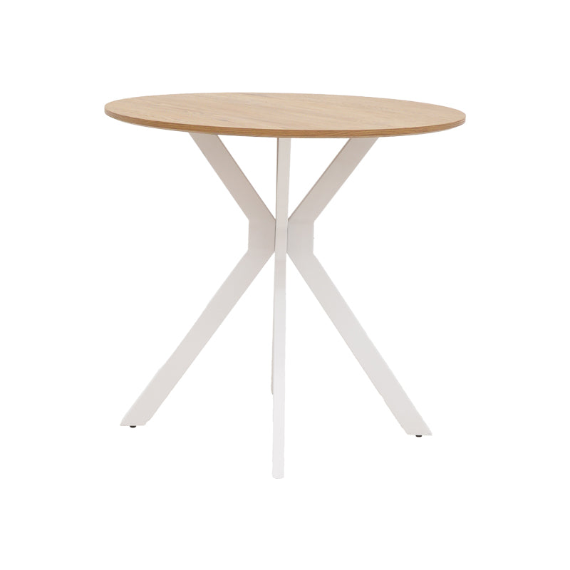 Dining set with Ezra white Armchairs and Xuson white table Ø80x75cm 5piece Set