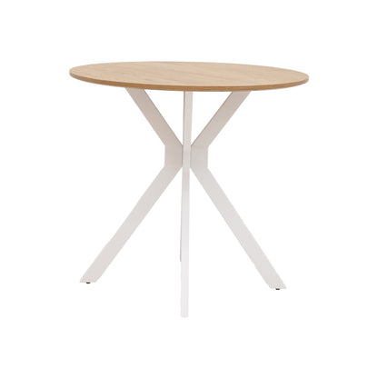 Dining set with Ezra white Armchairs and Xuson white table Ø80x75cm 5piece Set
