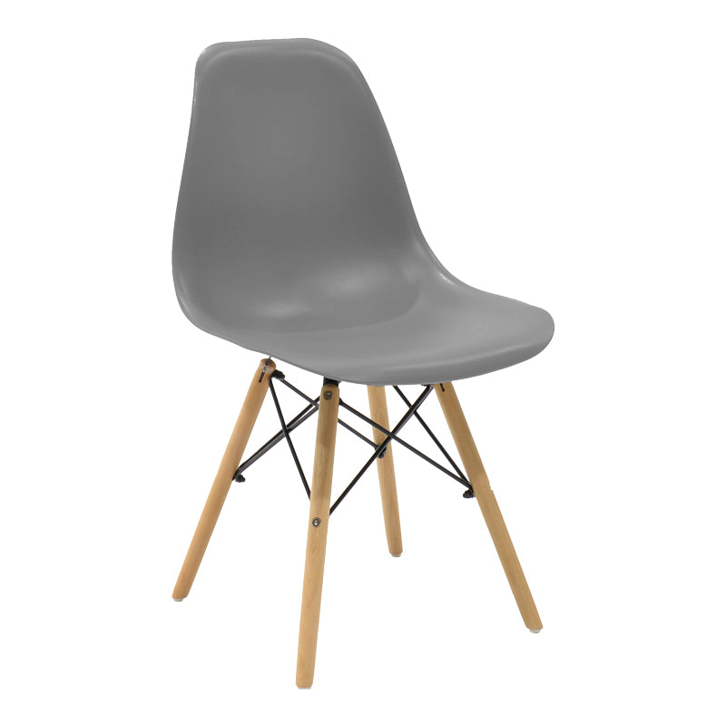 Dining Set with Julita Grey Chairs and Julita White Table Ø80x73cm Set of 5pcs