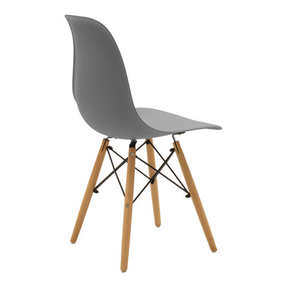 Dining Set with Julita Grey Chairs and Julita White Table Ø80x73cm Set of 5pcs