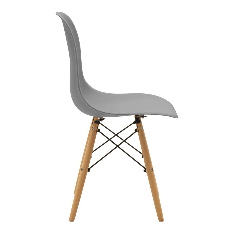 Dining Set with Julita Grey Chairs and Julita White Table Ø80x73cm Set of 5pcs