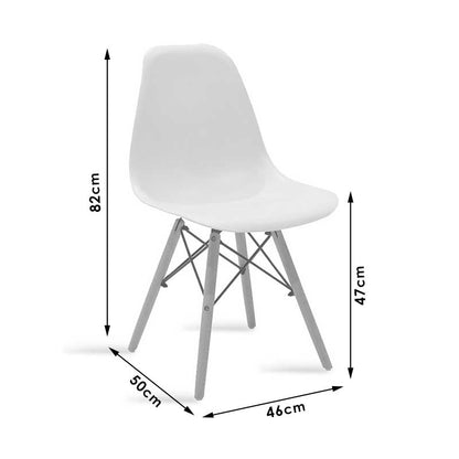 Dining Set with Julita Grey Chairs and Julita White Table Ø80x73cm Set of 5pcs