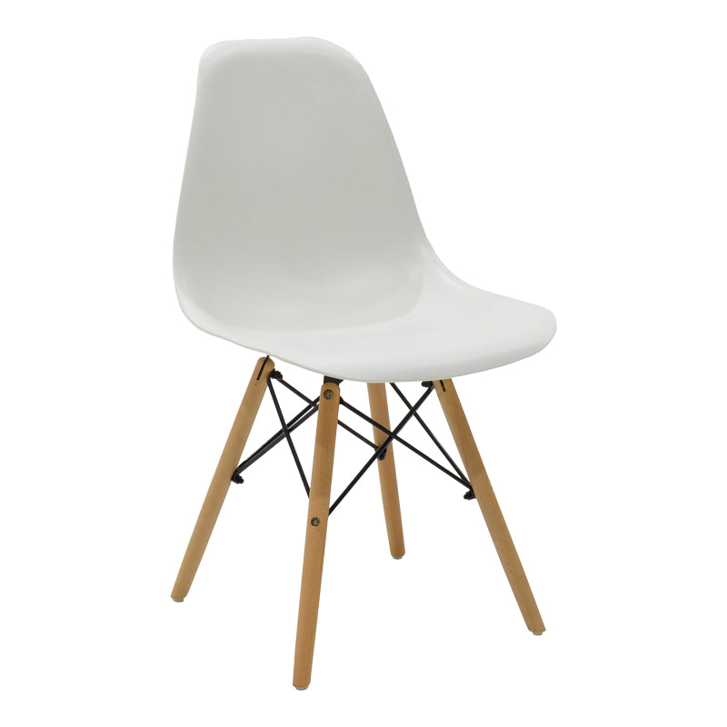 Dining Set with Julita White Chairs and Julita White Table Ø80x73cm Set of 5pcs
