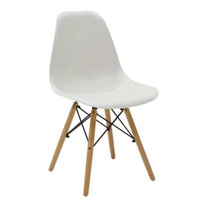 Dining Set with Julita White Chairs and Julita White Table Ø80x73cm Set of 5pcs